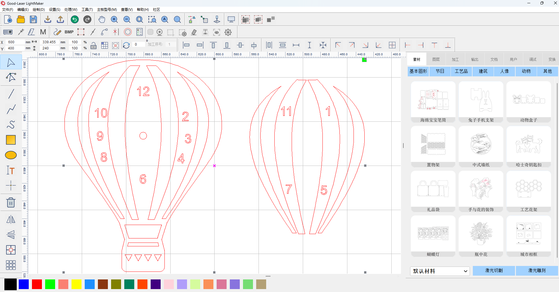 Grabador cortador láser de madera 3D para grabar reloj de globo aerostático